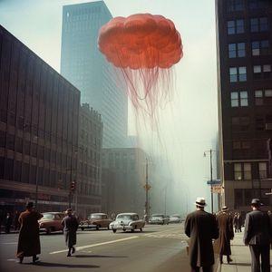 Giant Jellyfish Drifting Over